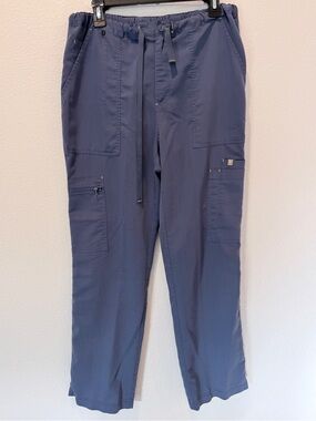 FIGS Cairo Scrub Pants Mens Blue M Elastic Waist Cargo Utility Pockets Unisex